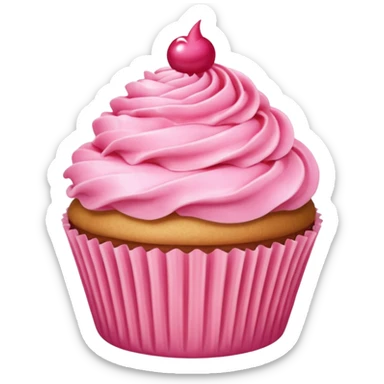 super realistic,detailed, pink, rococo cupcake sticker