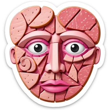 picasso abstract art SPAM MEAT face painting sticker