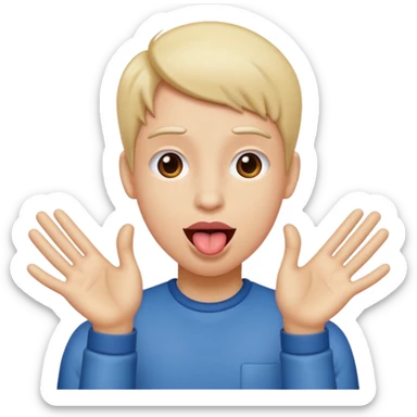 hands to the sode tounge out sticker