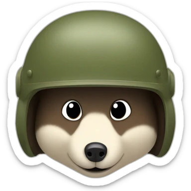 Hedgehog in the military helmet sticker