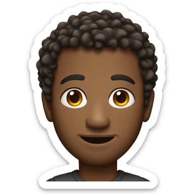  man with freckles,  curly hair fade on sided sticker