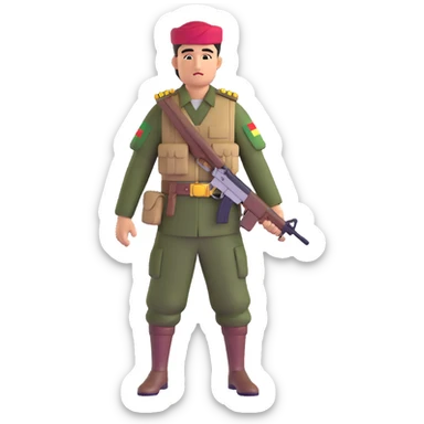 Kurdish Peshmerga fighter with traditional clothing sticker