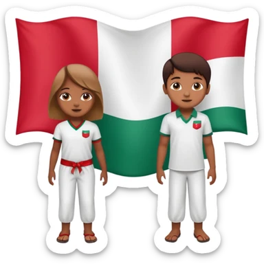 ১৬ডিসেম্বর উপলক্ষে শুভেচ্ছা । A banner is standing with a boy on one side and a girl on the other. sticker