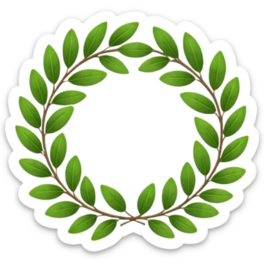 A classic green laurel wreath perfectly curved in a clean circular form. sticker