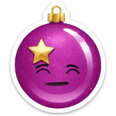 glitter Christmas bauble sticker