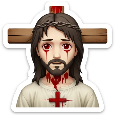 jesus-body-on-the-cross, emo hair sticker