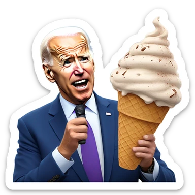 Biden dropping ice cream sticker