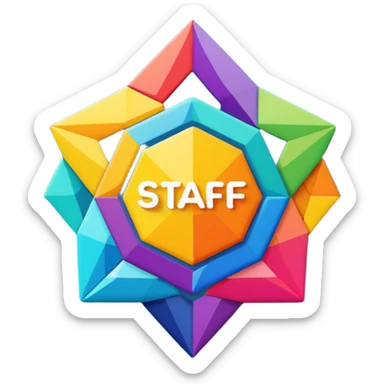Staff team logo with name no faces sticker