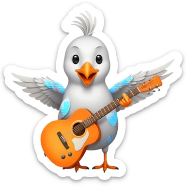 A seagull rocking out sticker