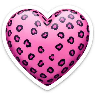 Pink leopard print heart  sticker