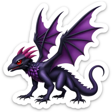 Shiny Epic Badass Gothic Dark Evil Noibat-Salandit-Darkrai-Hybrid (full body) sticker