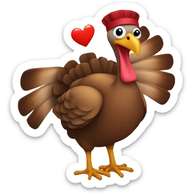 Turkey with a heart  sticker