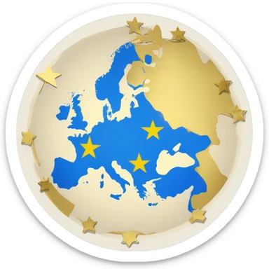 Map of Europe Euro Flag sticker