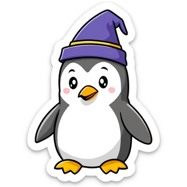 A penguin wizard sticker