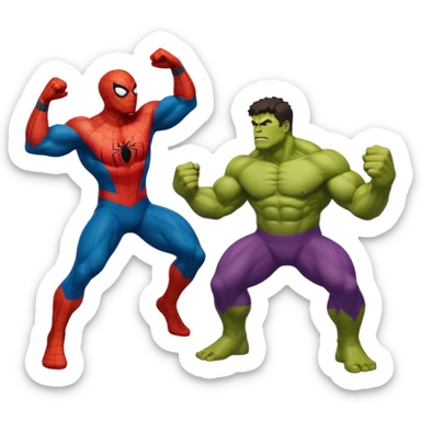 Spider-Man and Hulk sticker