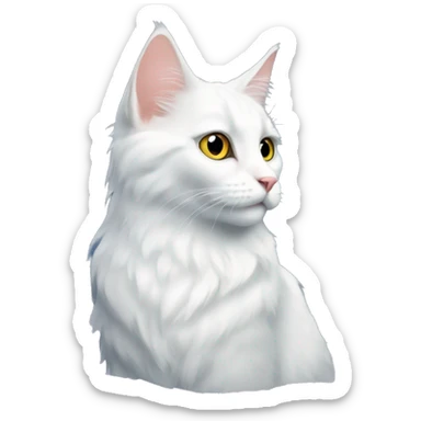 turkish angora cat in the moonlight sticker