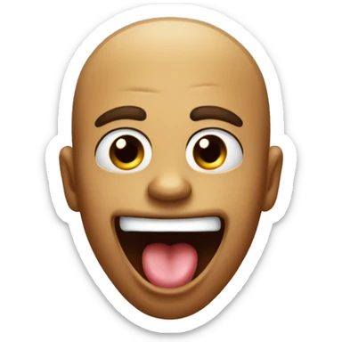 Tongue out saying lawl sticker