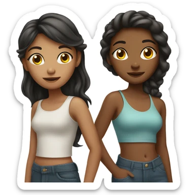 Group of four girls sticker