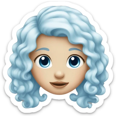 baby girl with blue eyes and sky blue hairl  sticker