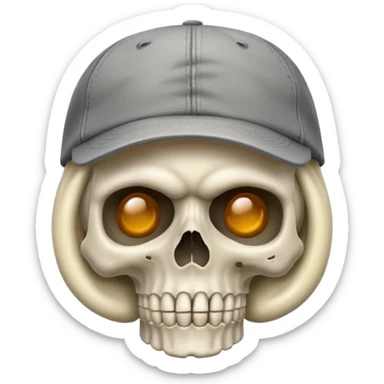 Tête de mort avec casquette sticker