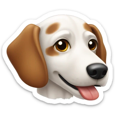 perro salchicha blanco y marrón sticker