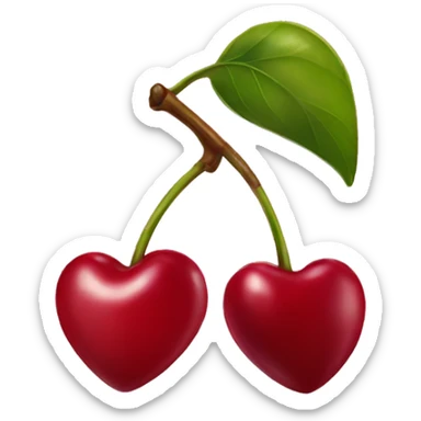 Heart shaped cherries sticker