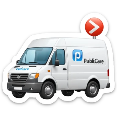 a delivery van with "Publicare" logo sticker