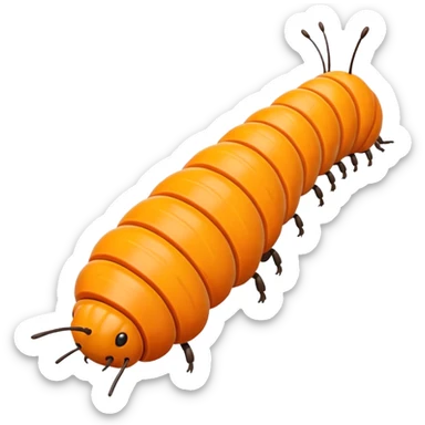 caterpillar orange from chile named cuncuna sticker