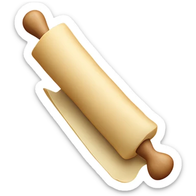 Dough being rolled by a rolling pin sticker
