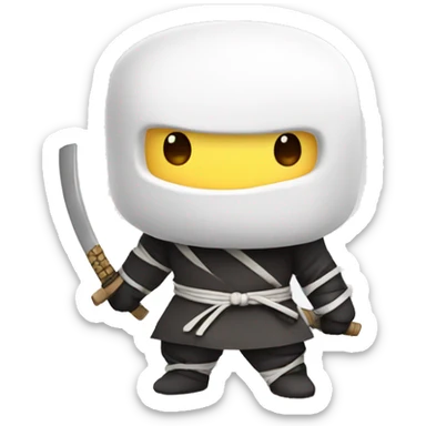 Cute Chibi marshmallow ninja sticker