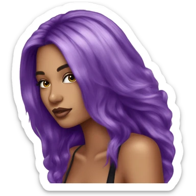 victoria secret purple hair beautiful  sticker