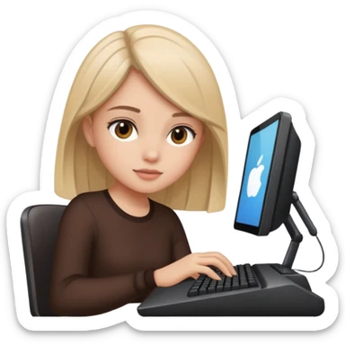 NIÑA EN COMPUTADOR AESTHETIC sticker