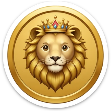 Make a round icon for a paid Black Stone subscription, gold with the number 4 and a small lion. sticker