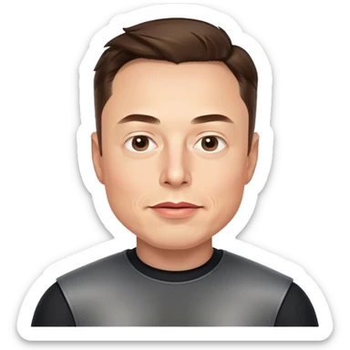 elon musk thinking photorealistic sticker