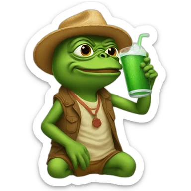 pepe drinking Arizona sticker
