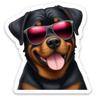 Rottweiler dog wearing sunglasses sticker