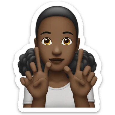 Personne noire choquée avec les mains derrière la tête sticker