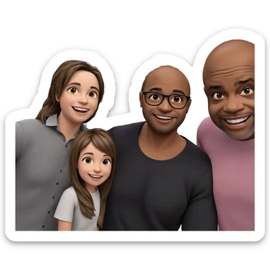 smiling girl with boys sticker