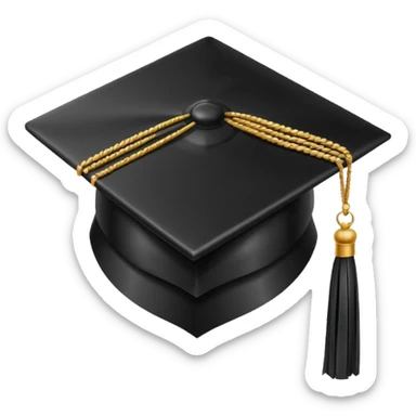 black grad cap sticker