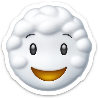 smile emoji with white powder sticker
