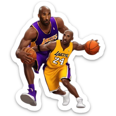kobe bryant playing backetball with michael jordan sticker