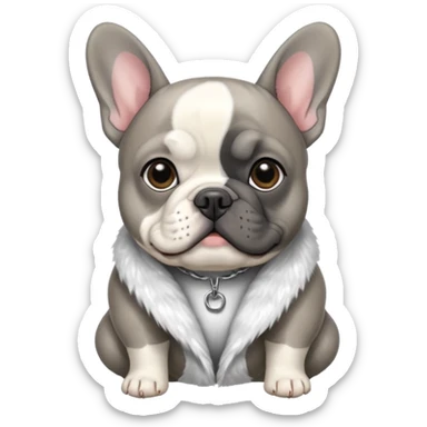 Frenchie mixed grey/white dog sticker