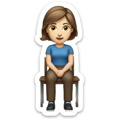 paleskin-woman-brown-hair-blue-eyes-sitting-chair sticker