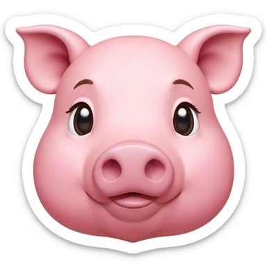 Cinematic Noble Pig Portrait Emoji, Poised and regal, with a stout, robust build and a smooth, well-groomed rosy-pink hide, deep-set soulful beady eyes, Simplified yet sharp and sophisticated features, highly detailed, glowing with a soft, dignified glow, high shine, intelligent and determined, stylized with an air of barnyard nobility, focused and attentive, soft glowing outline, capturing the essence of a watchful and confident pig, so majestic it feels as though it could trot out of the screen with effortless authority! sticker