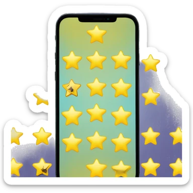 A phone with five yellow stars on the screen sticker