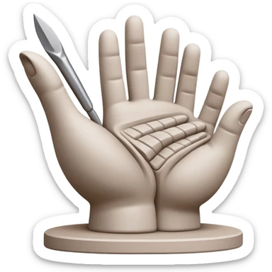 Sculpting icon, clay being shaped by hands, sculpting tools, unfinished sculpture, textured surface, minimalistic style, clean lines, transparent background. sticker