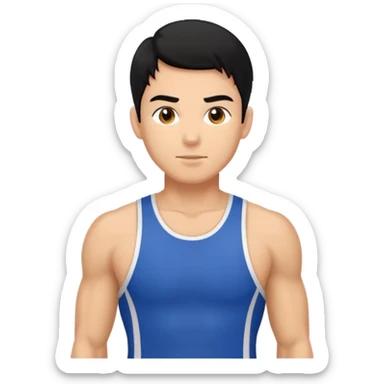 mach mir eine sportiliche männliche person mit schwarzen haaren sticker