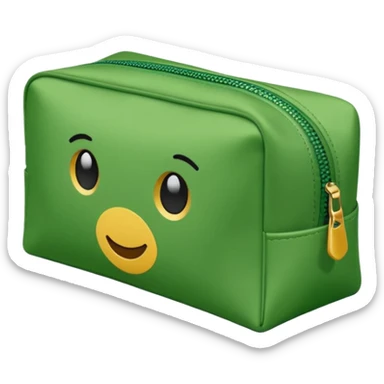 green cosmetic bag sticker