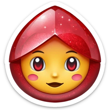 Ruby glitter RED sticker