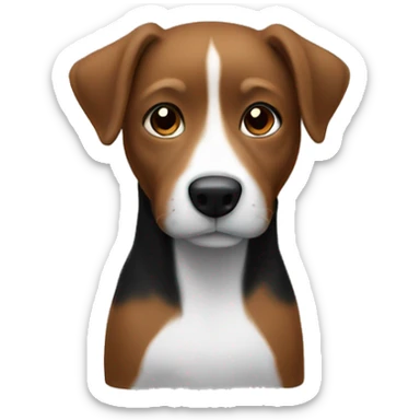 Black and white with a little brown dog sticker